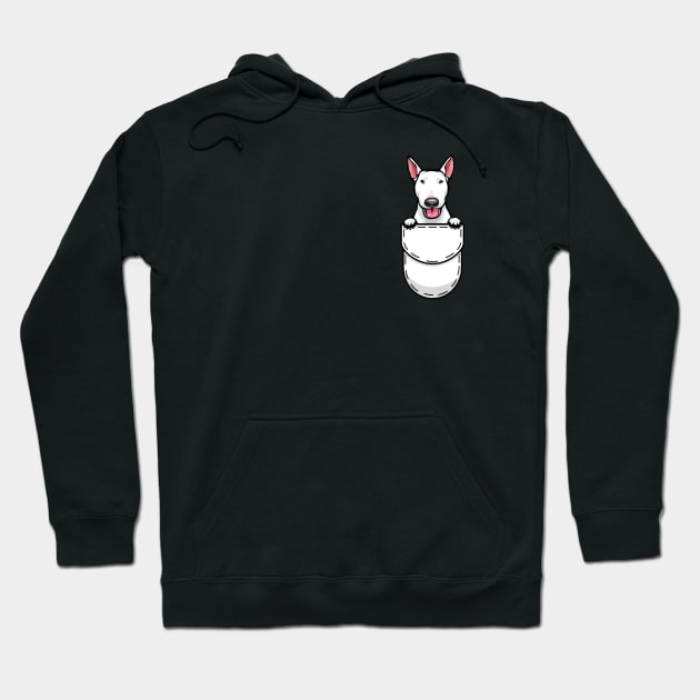 Funny Bull Terrier Pocket Dog Hoodie by Pet My Dog